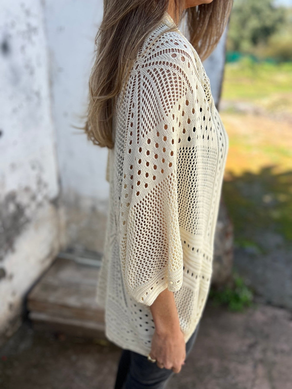 RÄUMUNGSVERKAUF🔥Damen hohler Halbarm-Cardigan