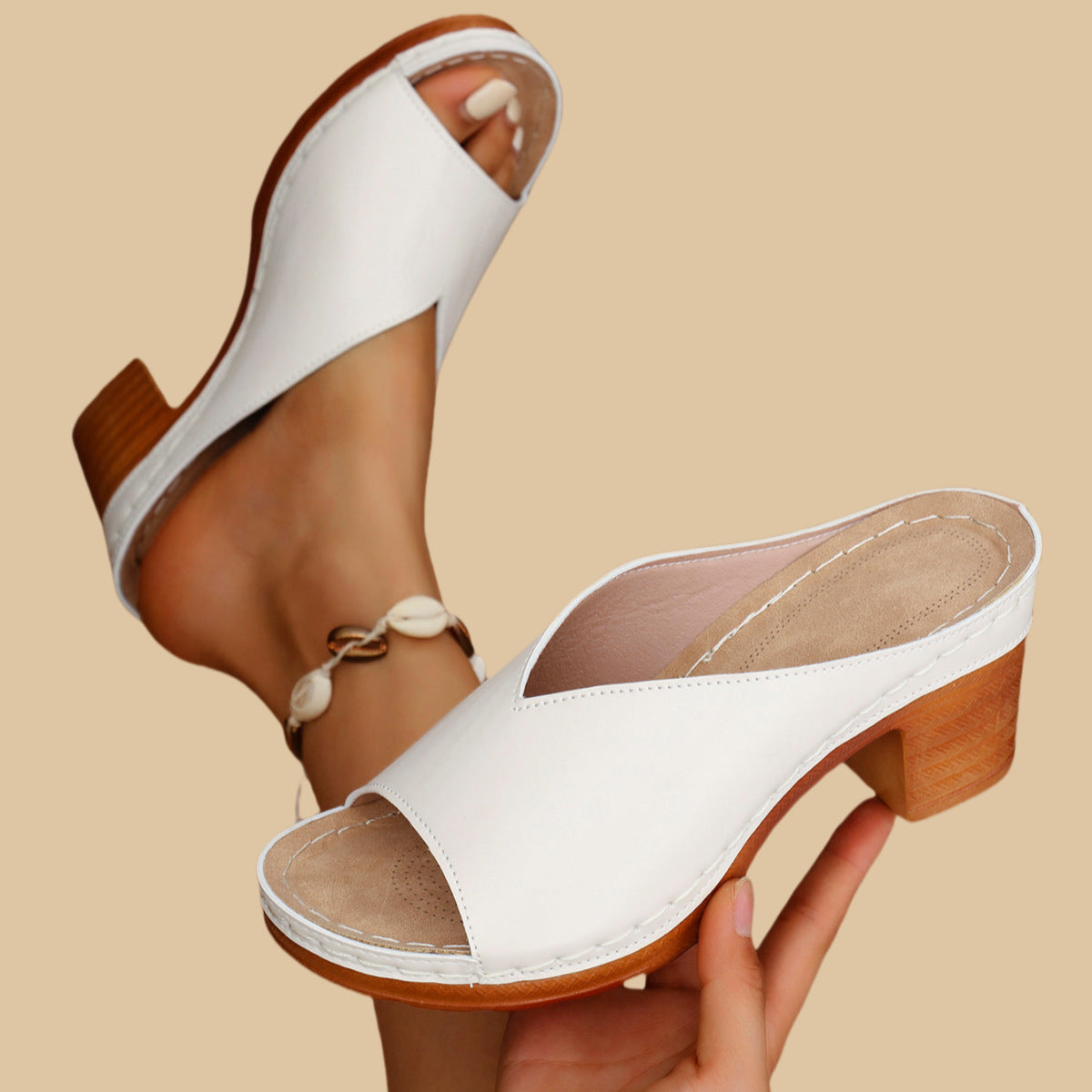 NUOVO ARRIVO SCONTO DEL 70% - Sandali Ortopedici con Tacco Alto Grosso