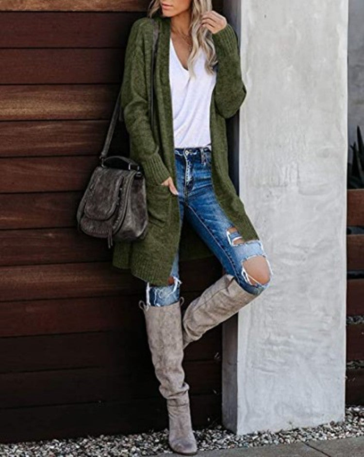 🔥Nur noch 36 Stück auf Lager – Damen Freizeit Strick Oversized Cardigan mit Taschen