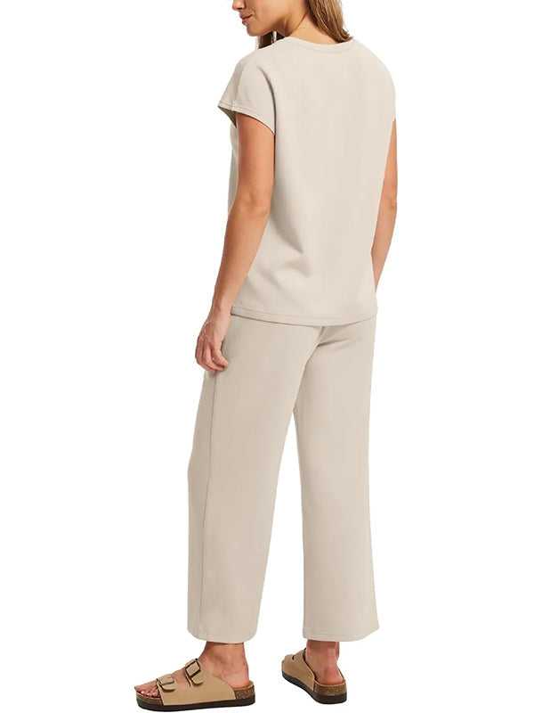 ⏰ LAST DAY SAVE 50% 💥Women Summer Vacation Outfits Cap Sleeve Tops Lounge Matching Sets